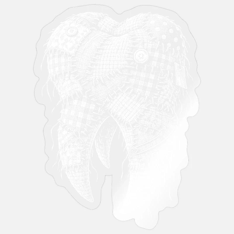 Zahn - Sticker Größe S (10 x 10 cm) - Transparent glänzend