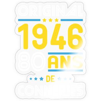 Original – 1946 – 80 Jahre - Sticker Größe S (10 x 10 cm) - Transparent glänzend - Vorne