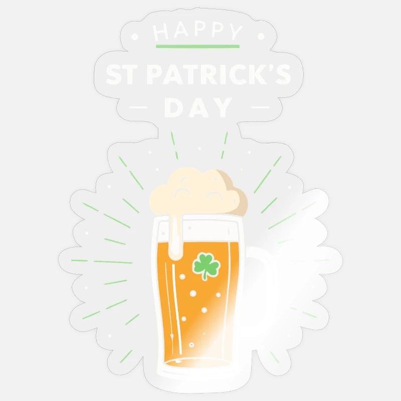 Festive St. Patrick's Pint - Sticker size S (10 x 10 cm) - transparent glossy