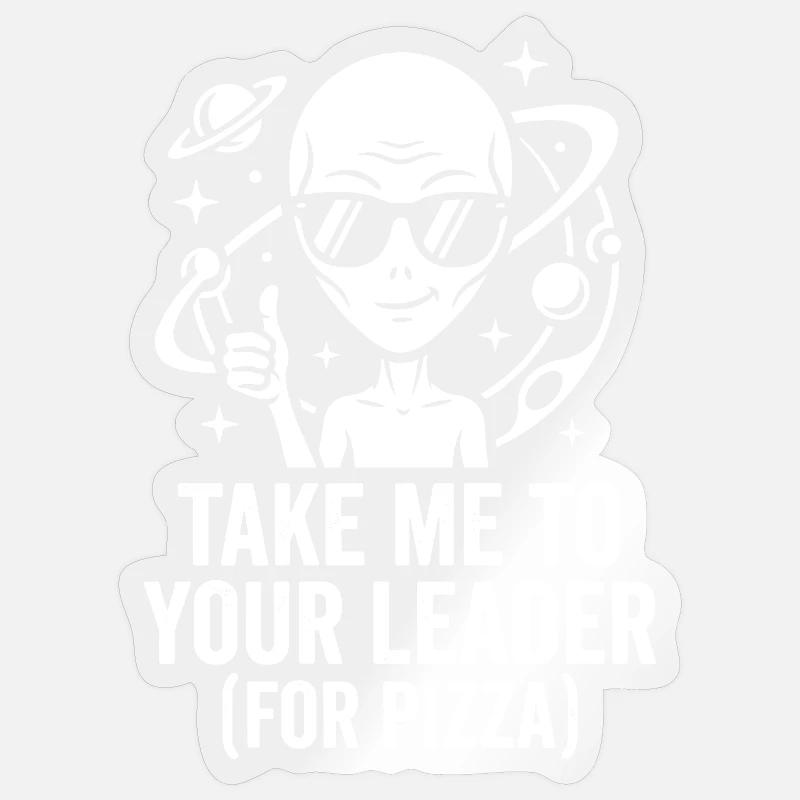 Emmène-moi à ta chef pizza - Sticker taille S (10 x 10 cm) - brillant transparent