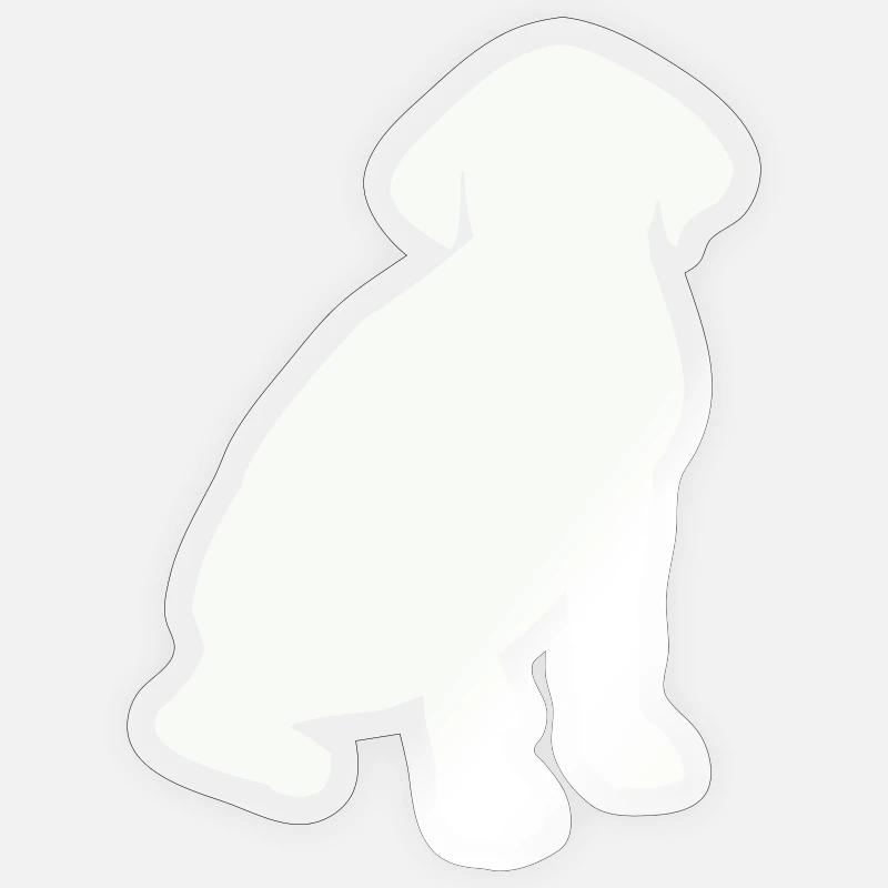 Sitzender Hund Silhouette - Sticker Größe S (10 x 10 cm) - Transparent glänzend
