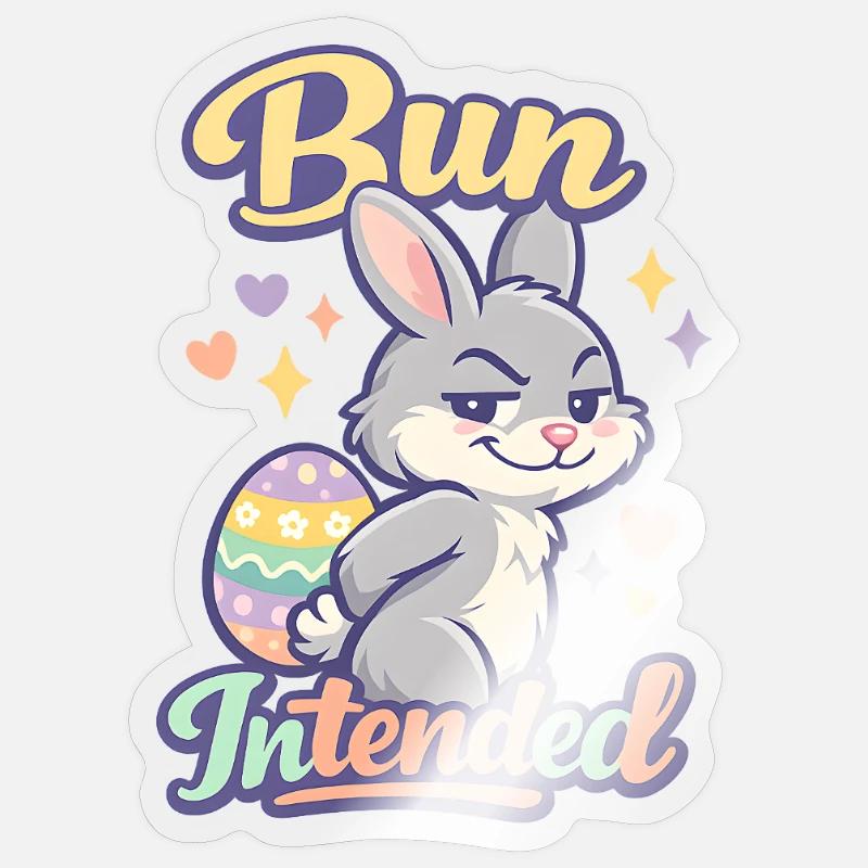 Bun Intended Easter Bunny Sticker size S (10 x 10 cm)