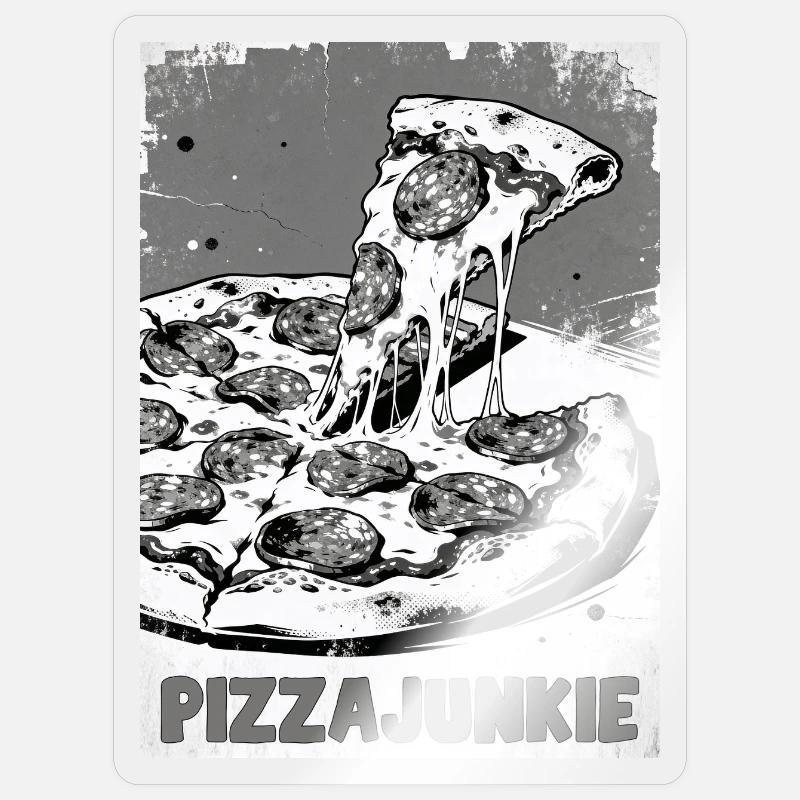 Pizzajunkie Slice Graphic - Sticker Größe S (10 x 10 cm) - Transparent glänzend