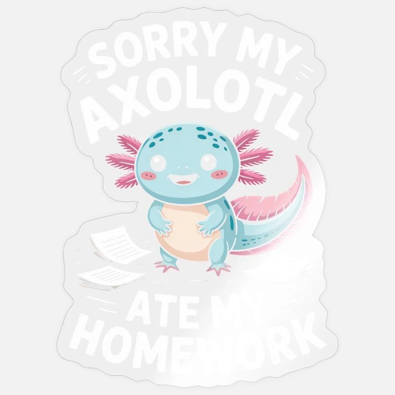 Axolotl a mangé mes devoirs Sticker taille S (10 x 10 cm)