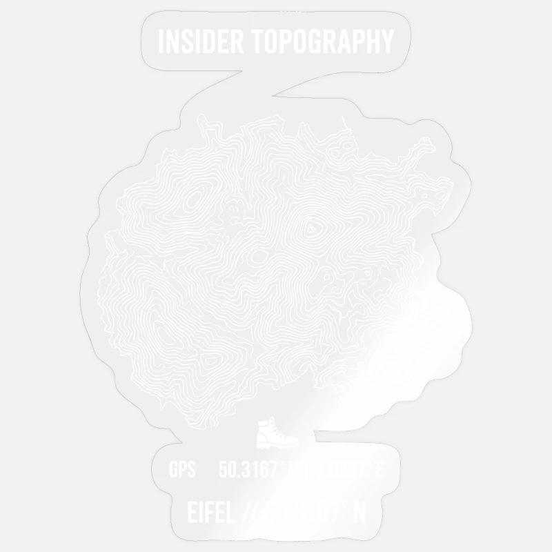 Topografia dell'Eifel Coordinate GPS per escursioni - Sticker formato S (10 x 10 cm) - trasparente lucido