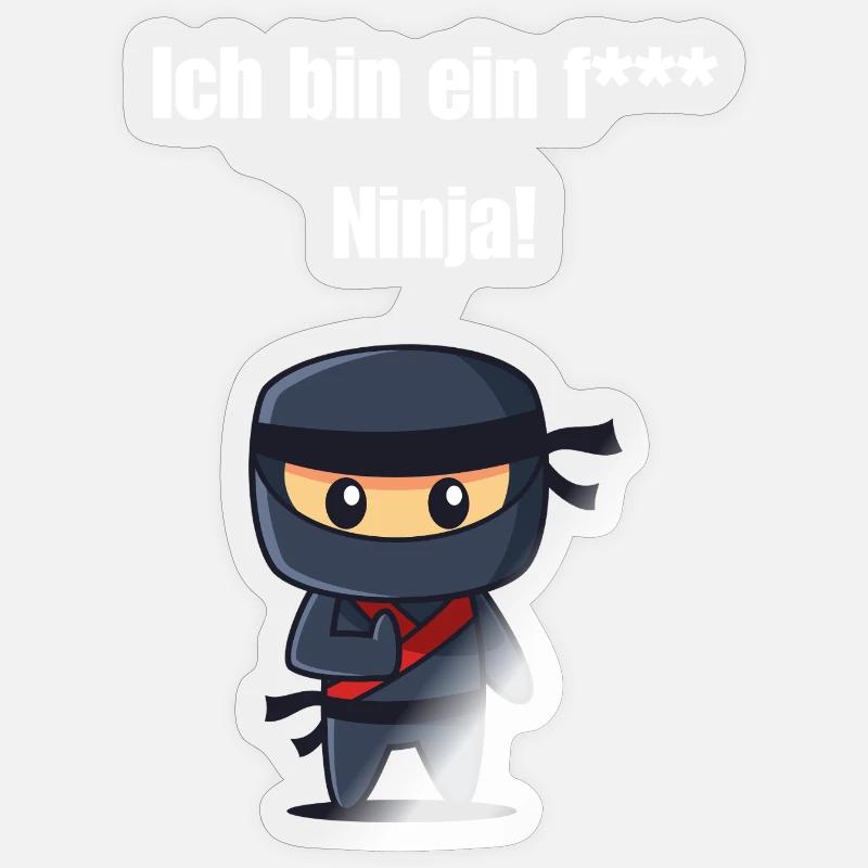 Ich bin ein f*** Ninja! - Sticker Größe S (10 x 10 cm) - Transparent glänzend
