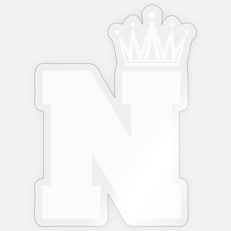 buchstabe_N_Krone - Sticker Größe S (10 x 10 cm) - Transparent glänzend