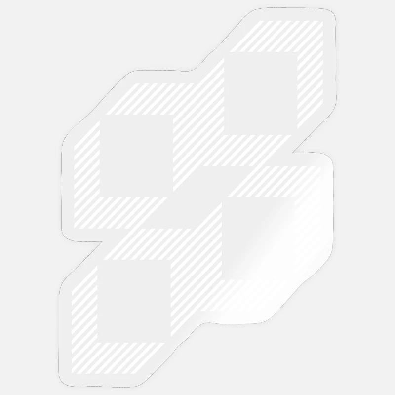 Geometric Stripe Squares Grid - Sticker size S (10 x 10 cm) - transparent glossy