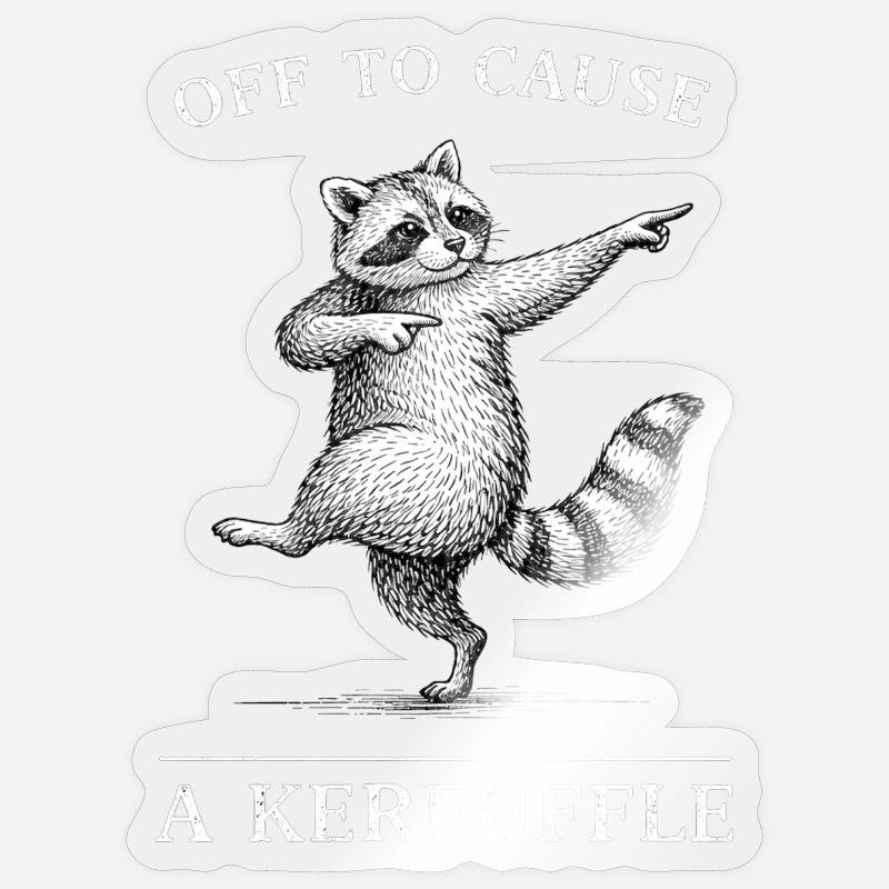 Kerfuffle Waschbär Tanz - Sticker Größe S (10 x 10 cm) - Transparent glänzend