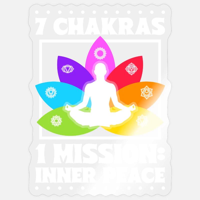 7 Chakras – Paix intérieure - Sticker taille S (10 x 10 cm) - brillant transparent