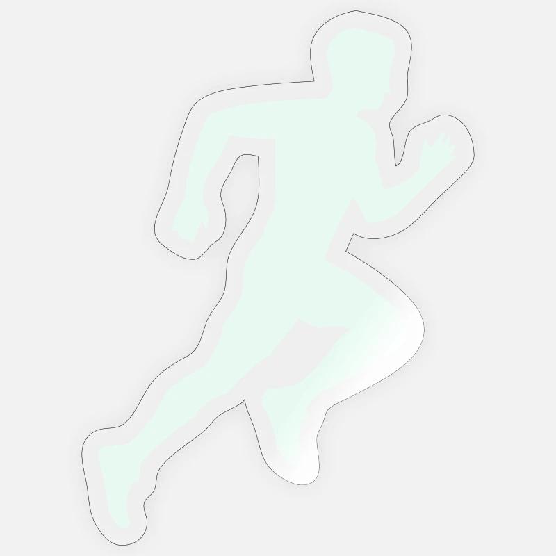 rennen_silhouette- - Sticker taille S (10 x 10 cm) - brillant transparent