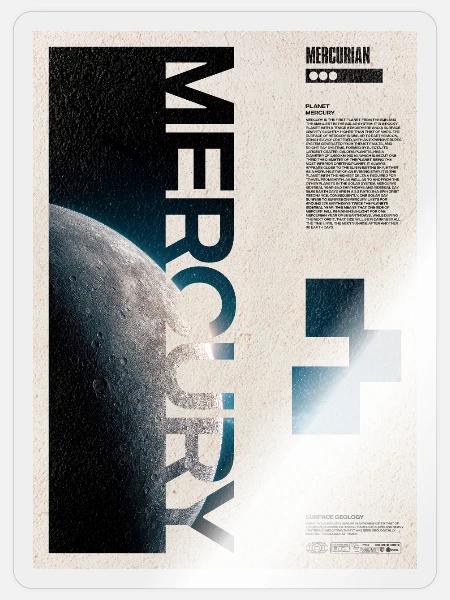 Merkur-Umlaufbahn-Poster - Sticker Größe S (10 x 10 cm) - Transparent glänzend
