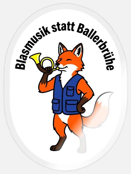 Jagdhornbläser T-Shirt Geschenk - Sticker Größe S (10 x 10 cm) - Transparent glänzend