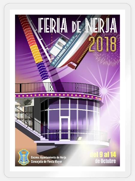 NERJA-MESSEPLAKAT - Sticker Größe S (10 x 10 cm) - Transparent glänzend