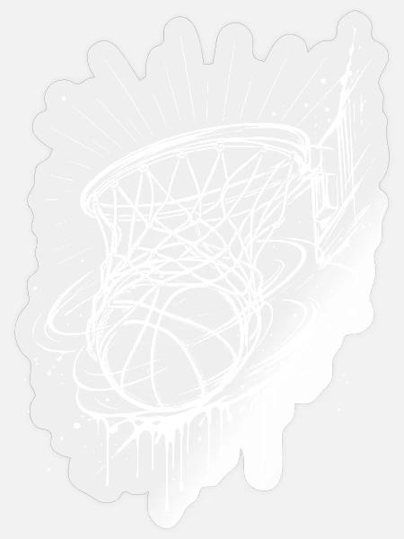Basketball Korb - Sticker Größe S (10 x 10 cm) - Transparent glänzend