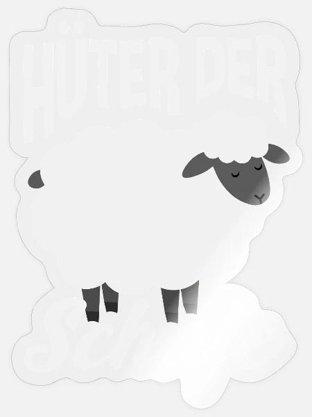 Hüter Der Schafe - Hirte Landwirt Bauer - Sticker Größe S (10 x 10 cm) - Transparent glänzend