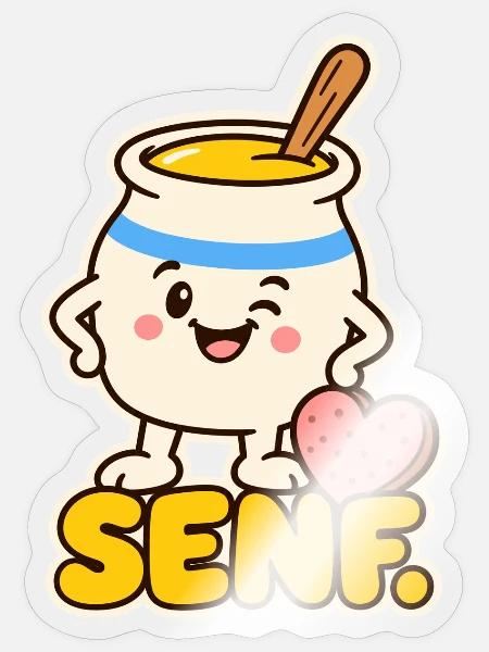 Senf Kostüm Paar - Sticker Größe S (10 x 10 cm) - Transparent glänzend