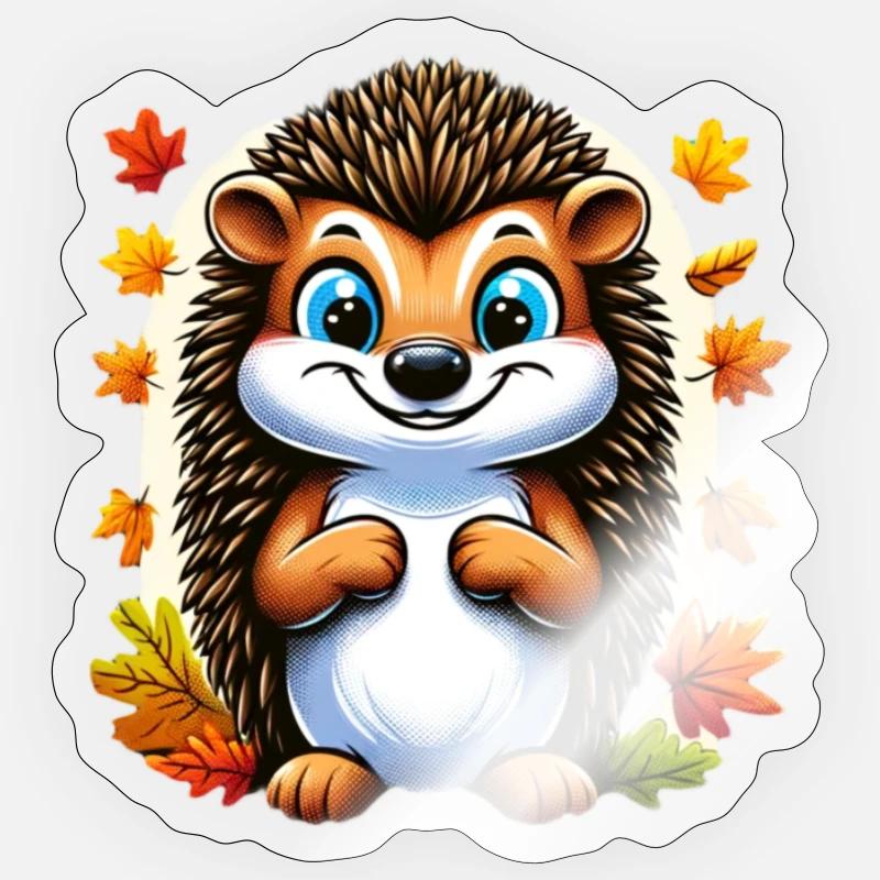 Karl le hérisson (hérisson) Sticker taille S (10 x 10 cm)