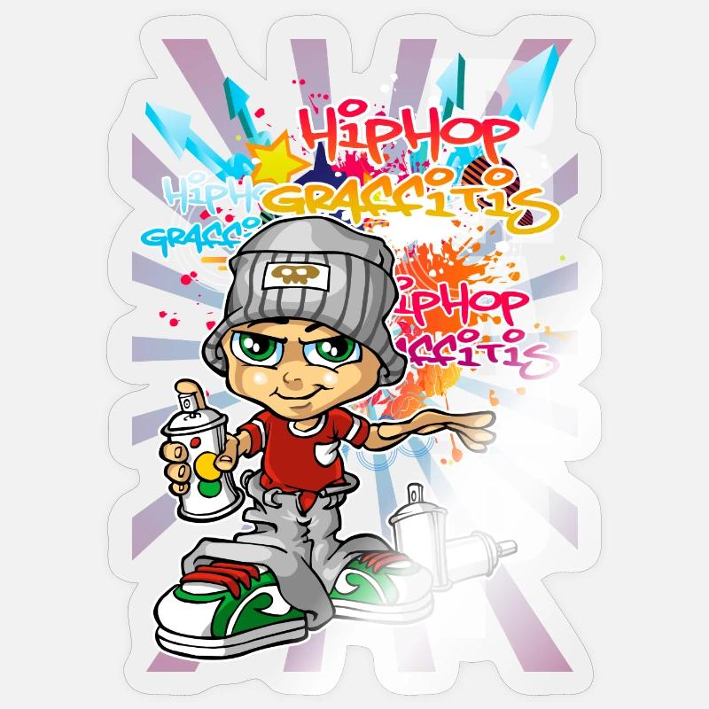 Graffiti boy background Sticker Größe S (10 x 10 cm)