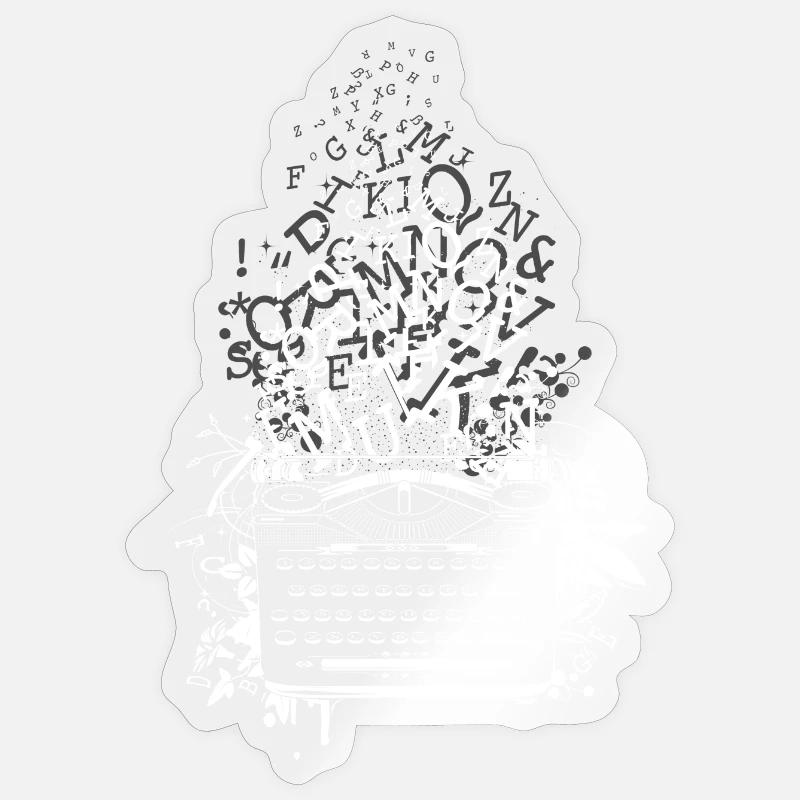 old typewriter with letters Sticker size S (10 x 10 cm)