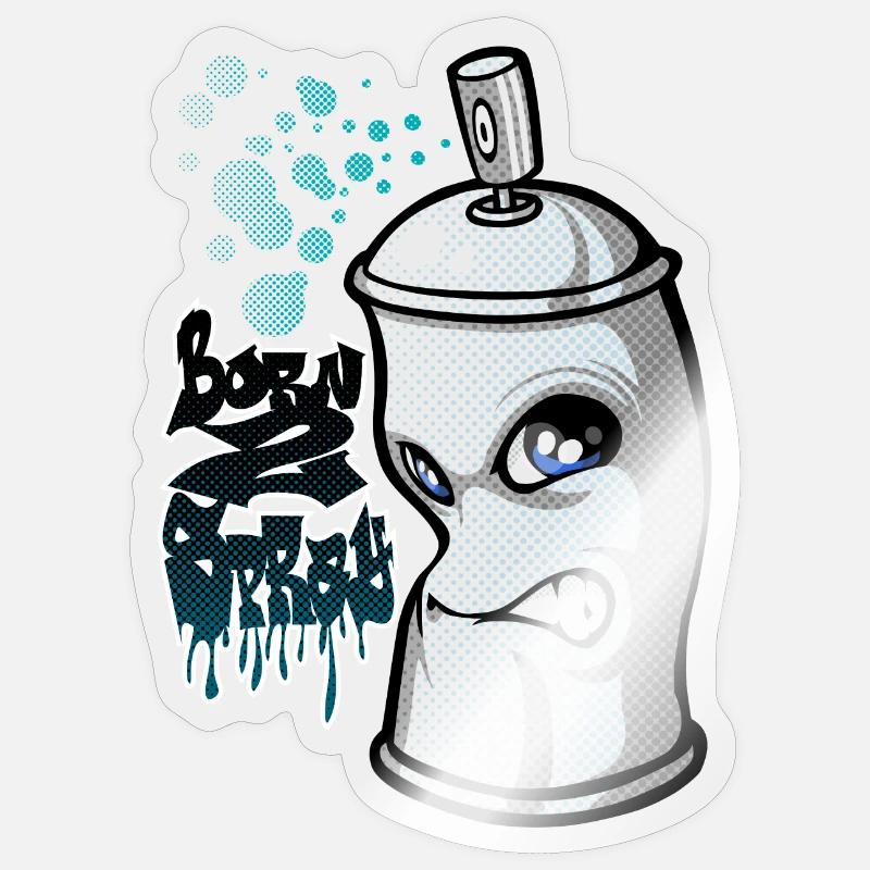 Spray and graffiti Sticker size S (10 x 10 cm)