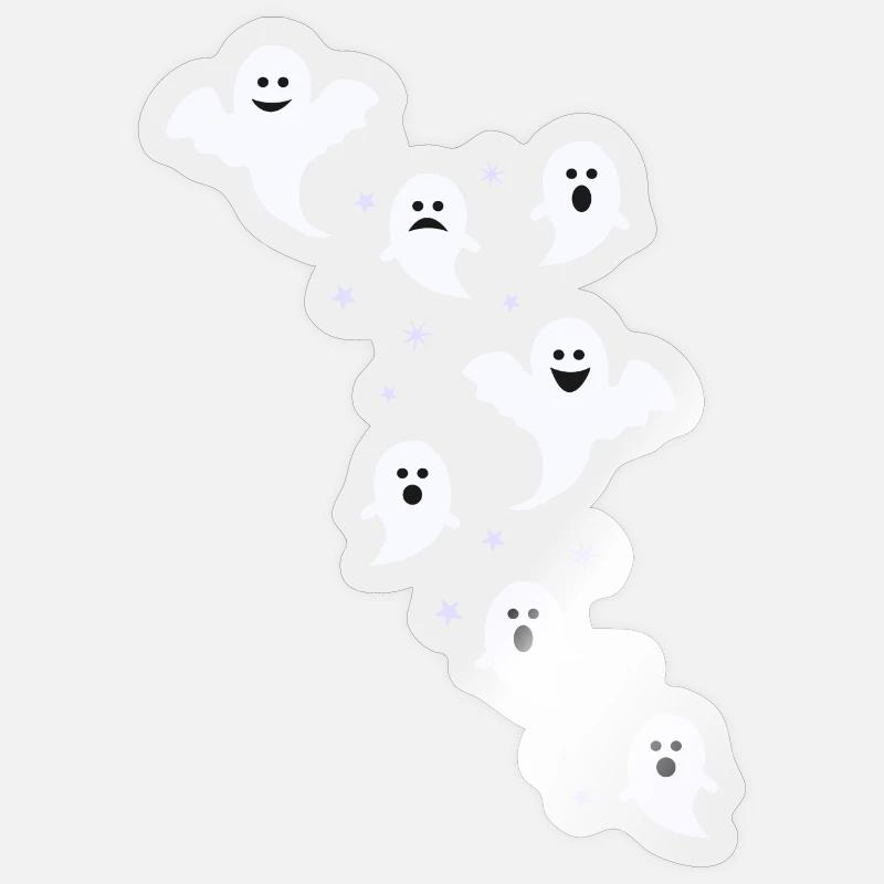 Ghosts Ghosts Ghost Hour Scary Gift - Sticker size S (10 x 10 cm) - transparent glossy