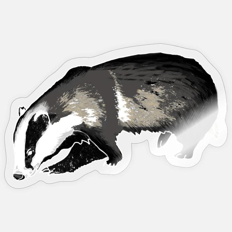 Badger - Sticker size S (10 x 10 cm) - transparent glossy
