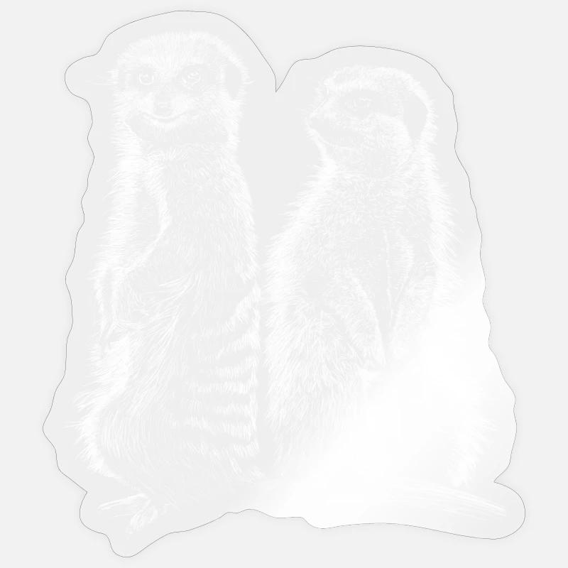 Erdmännchen - Sticker Größe S (10 x 10 cm) - Transparent glänzend