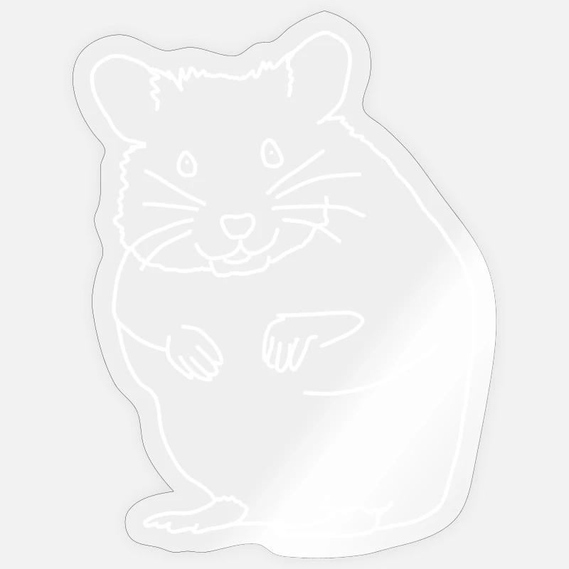 Hamster - Sticker Größe S (10 x 10 cm) - Transparent glänzend
