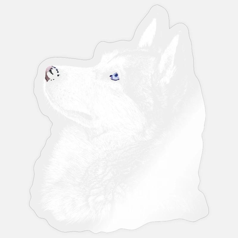 Husky - Sticker taille S (10 x 10 cm) - brillant transparent