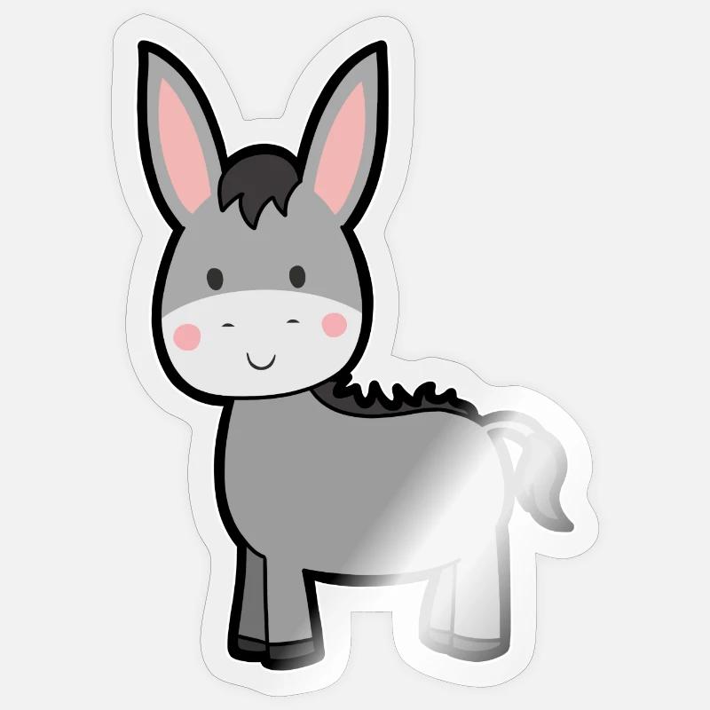 donkey - Sticker size S (10 x 10 cm) - transparent glossy