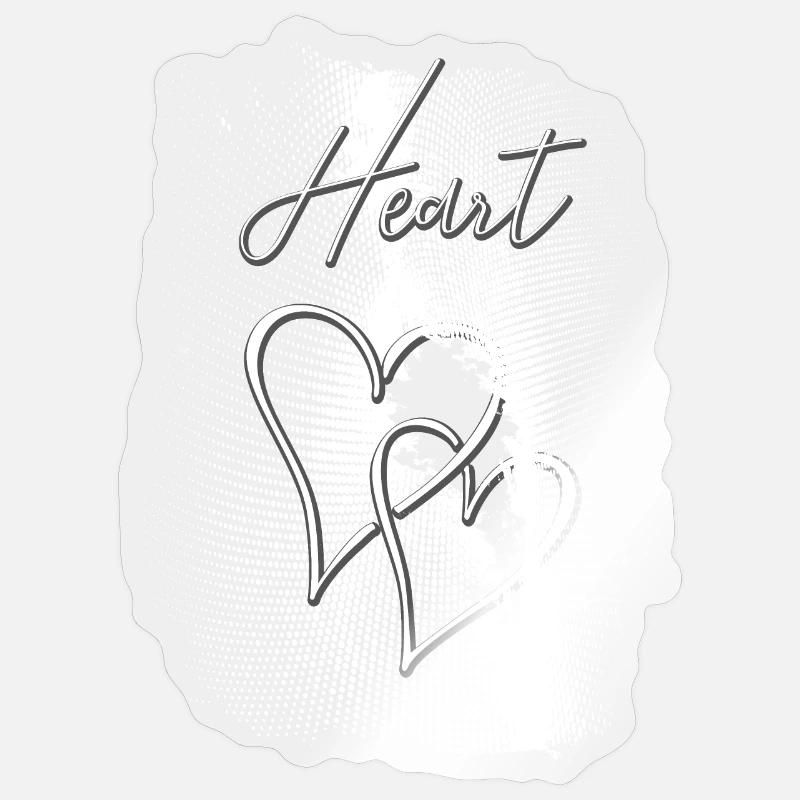 Deux cœurs - Sticker taille S (10 x 10 cm) - brillant transparent