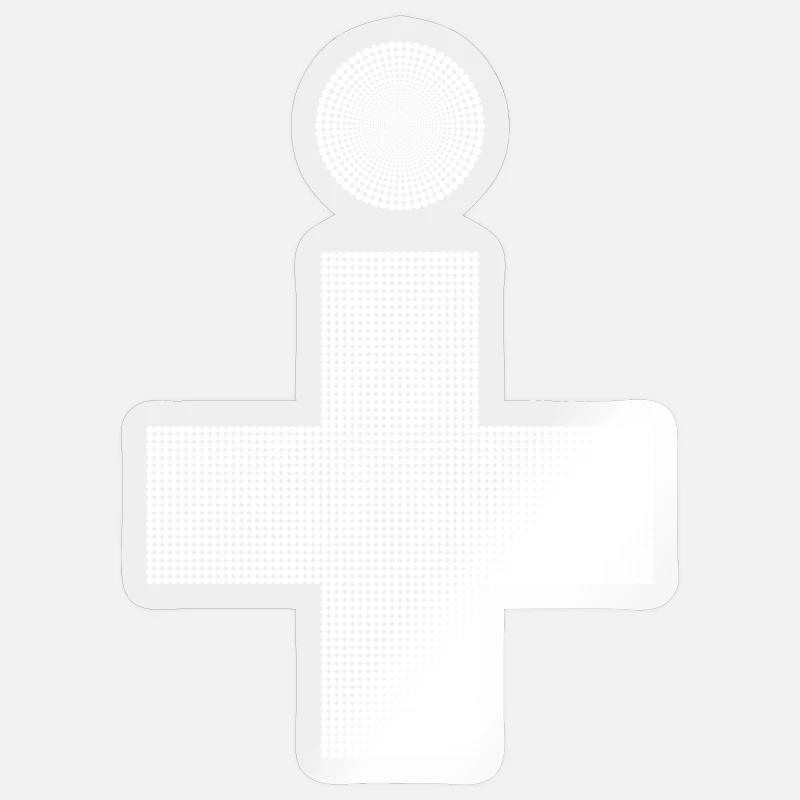 Croix avec des points beau style graphique Sticker taille S (10 x 10 cm)