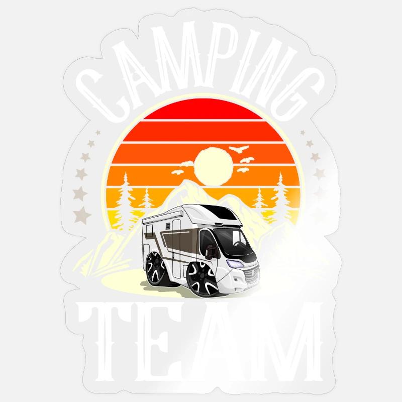 Équipe de camping - Sticker taille S (10 x 10 cm) - brillant transparent