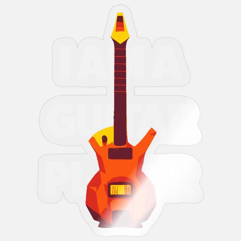 Idée cadeau de conception de guitariste Sticker taille S (10 x 10 cm)