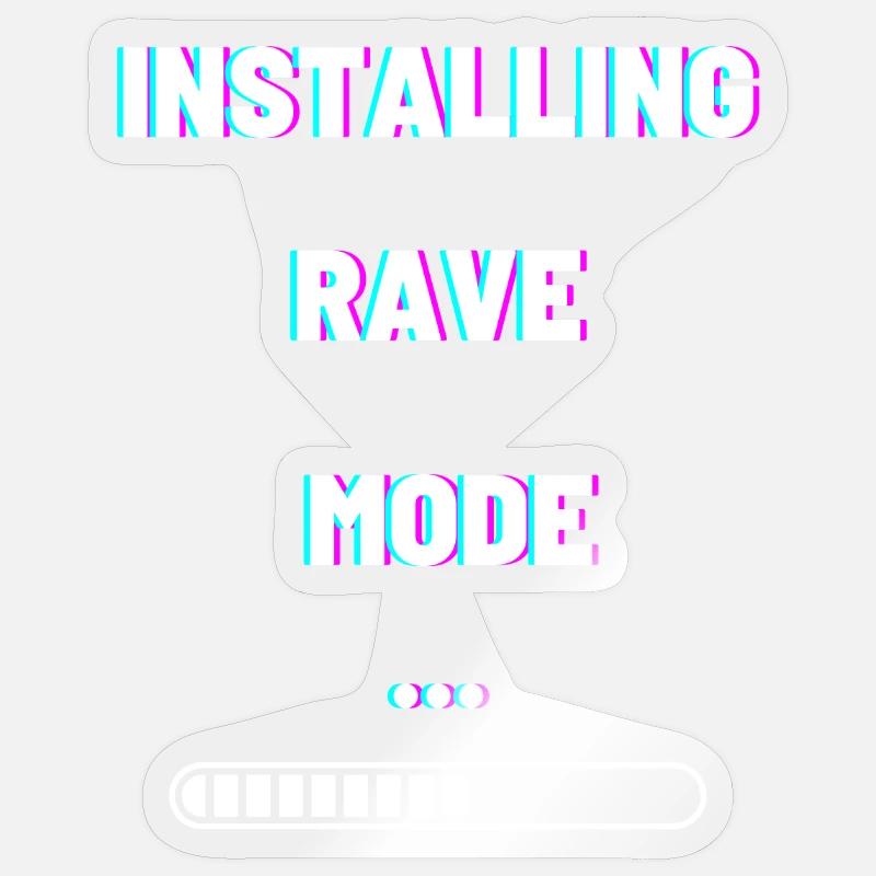 Installing rave mode light - Sticker Größe S (10 x 10 cm) - Transparent glänzend