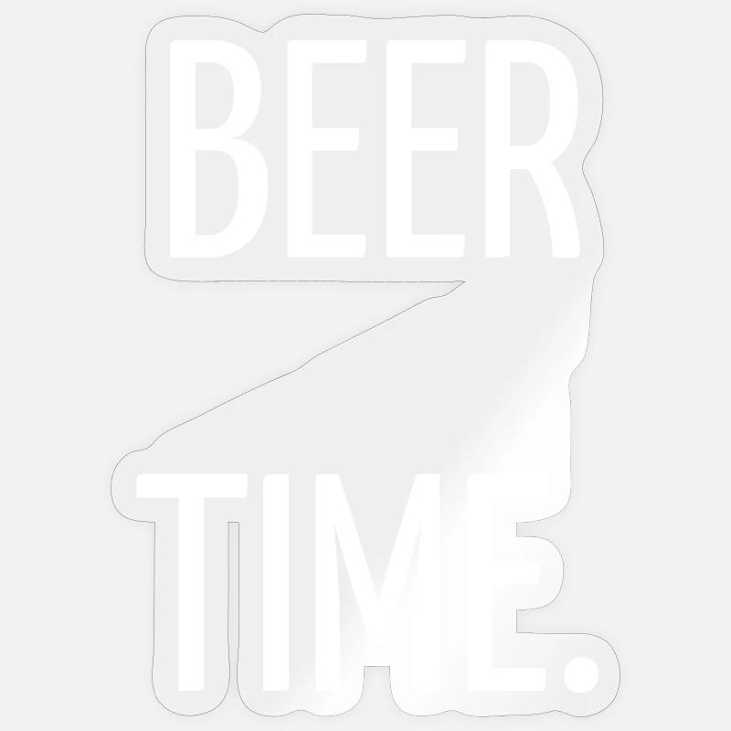 Bierzeit - Sticker Größe S (10 x 10 cm) - Transparent glänzend