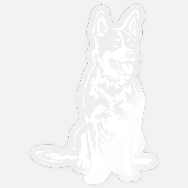 Bouvier australien « Black Edition » - Sticker taille S (10 x 10 cm) - brillant transparent
