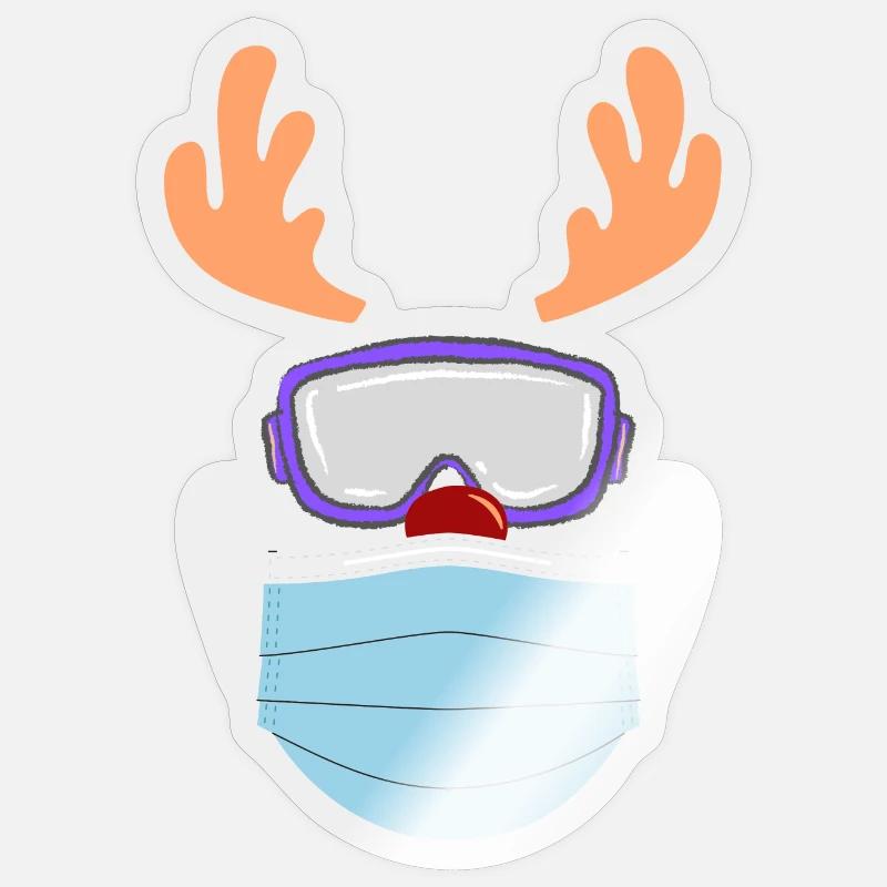 Skiing - Sticker size S (10 x 10 cm) - transparent glossy