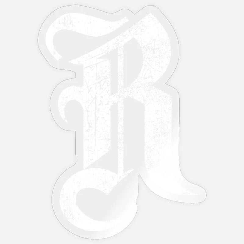 Tshirt alphabet initial R Sticker taille S (10 x 10 cm)