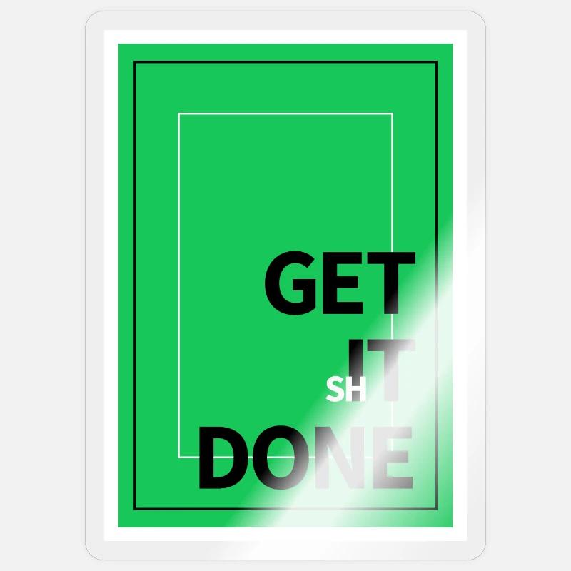 Motivation Get It Done Text Design Sticker size S (10 x 10 cm)