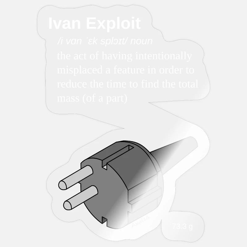 Ivan Exploit - 3D CAD Speedmodeling -Version EU/DE Sticker taille S (10 x 10 cm)