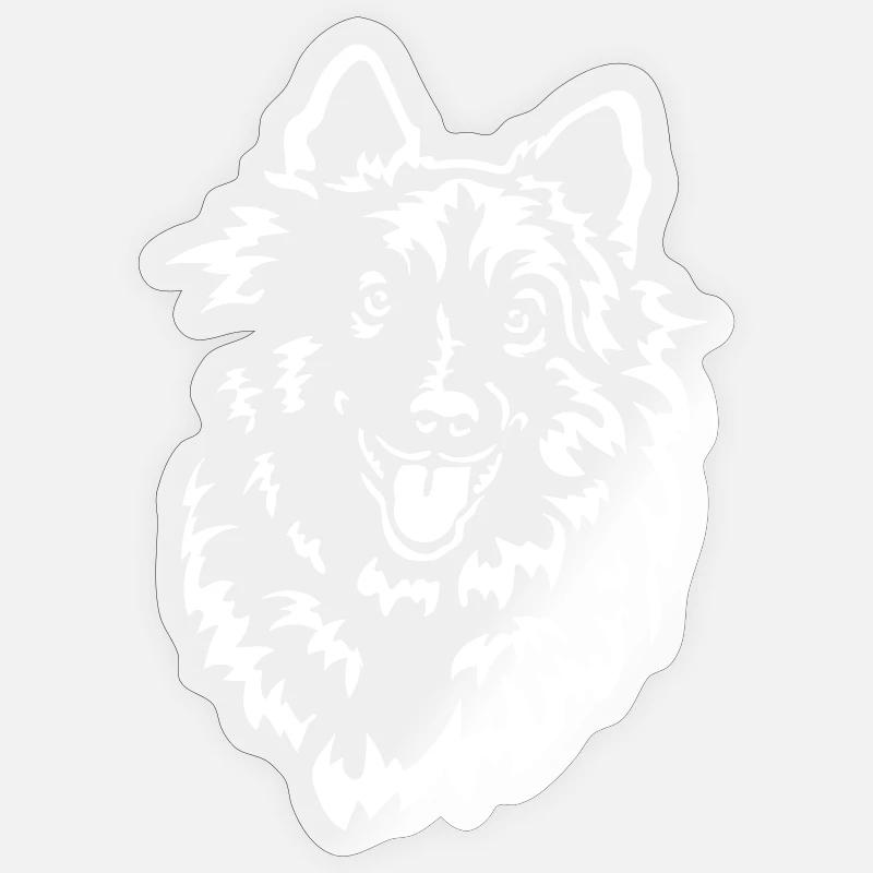 Wolfsspitz Head « Black Edition » - Sticker taille S (10 x 10 cm) - brillant transparent
