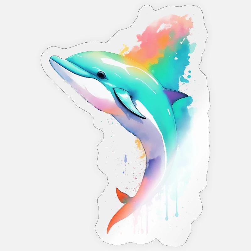 Dolphin - Sticker size S (10 x 10 cm) - transparent glossy