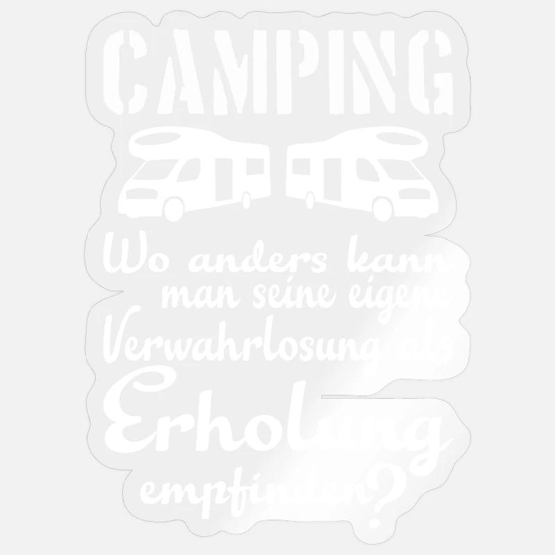 Camping Erholung - Sticker Größe S (10 x 10 cm) - Transparent glänzend