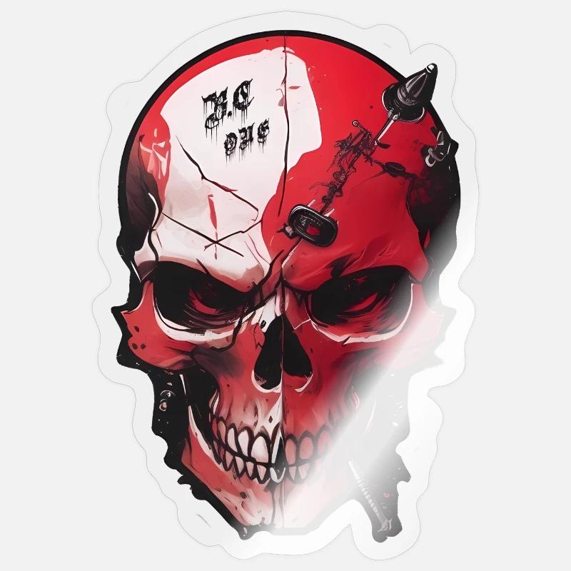 Skull with Evil Eye - Sticker size S (10 x 10 cm) - transparent glossy