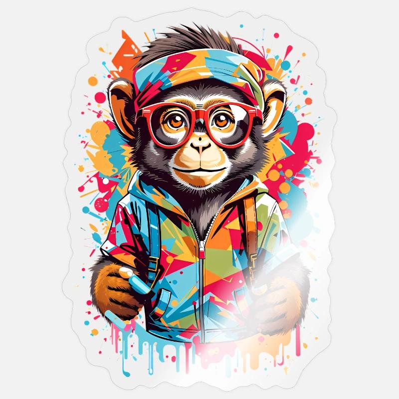 Cool monkey Sticker size S (10 x 10 cm)