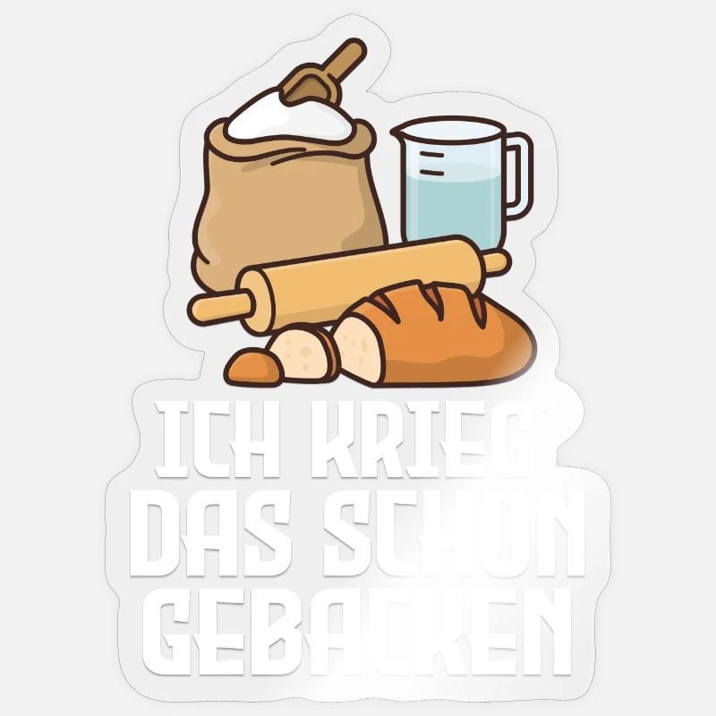 Ich krieg' das schon gebacken! - Sticker Größe S (10 x 10 cm) - Transparent glänzend