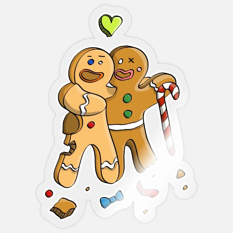 Omino di pan di zenzero / Figurine Amicizia e litigio Adesivo