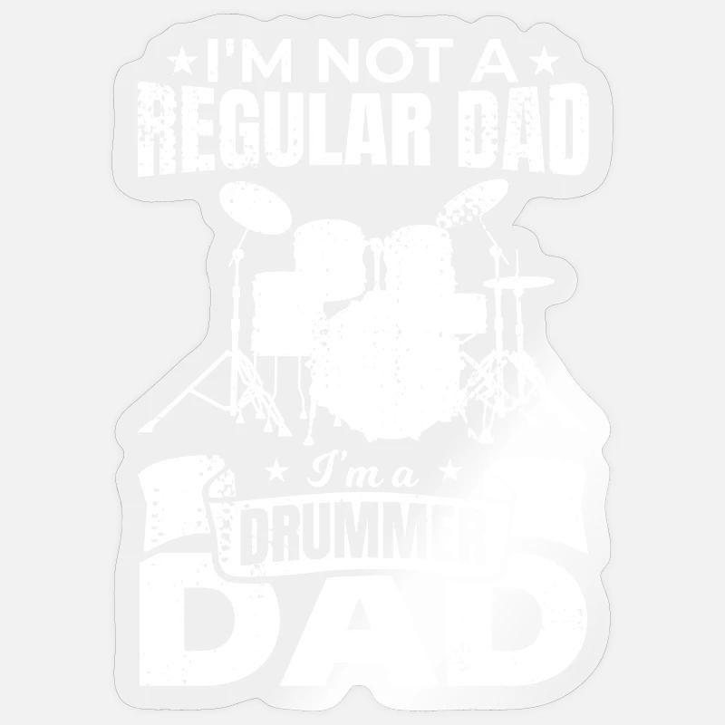 Je suis un père batteur - Sticker taille S (10 x 10 cm) - brillant transparent